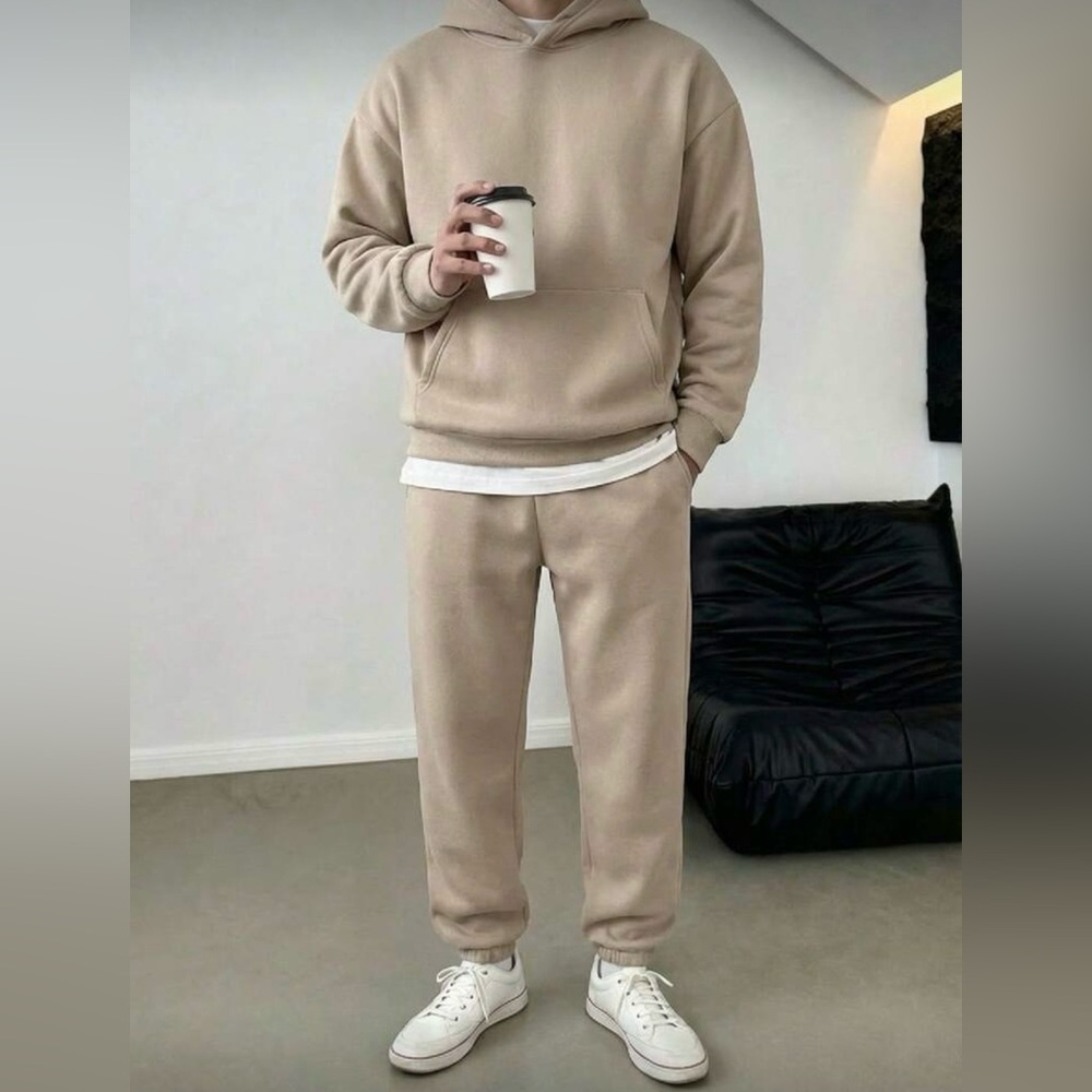 Men's Tan 2 piece Sweatpants & Hoodie Set